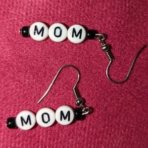 Beaded "MOM" earrings